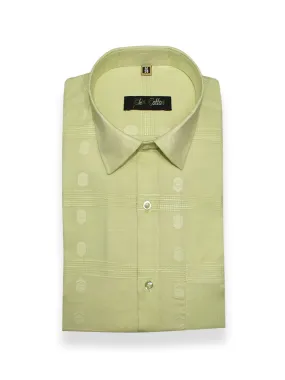 Light Green Color Cotton Embroidery Butta Patta Shirts For Men’s