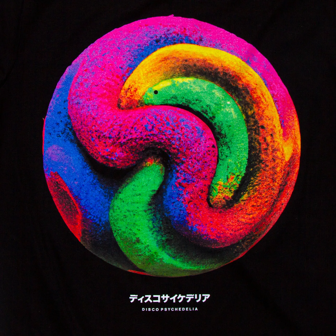 011 Disco Psychedelia Front Print - Tshirt - Black