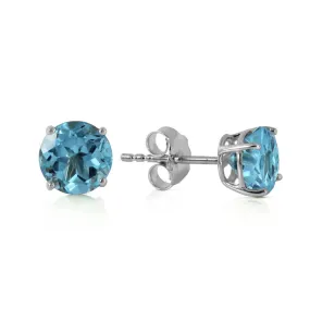 0.95 Carat 14K Solid White Gold Welcome Light Blue Topaz Earrings