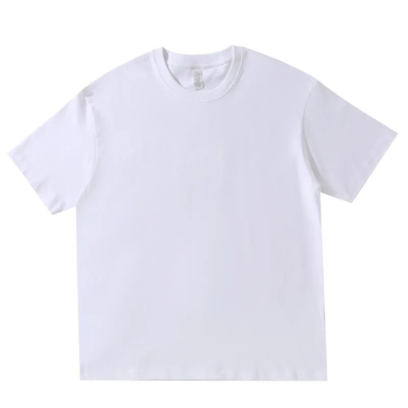 220g Round Neck Solid Color T-shirt Cotton Half Sleeve