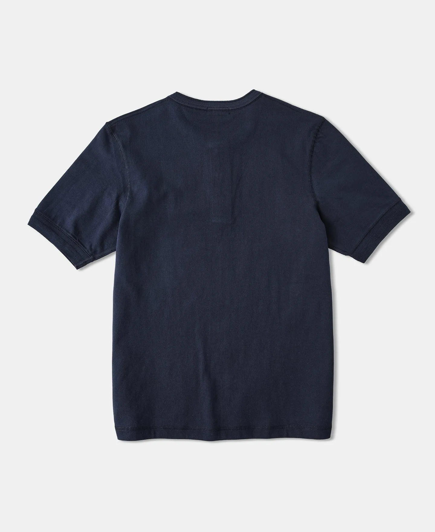 9.3 oz Cotton Tubular Henley T-Shirt - Navy