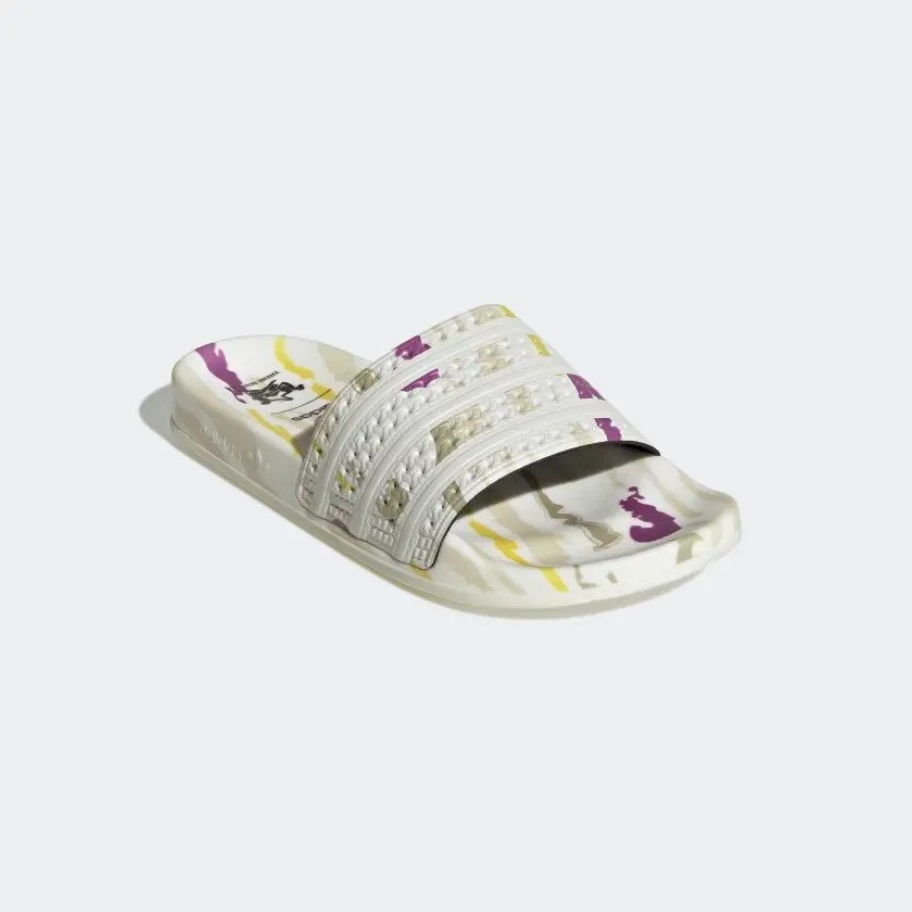 Adidas Women's Adilette Thebe Magugu Slides - Cloud White / Beige / Yellow / Purple