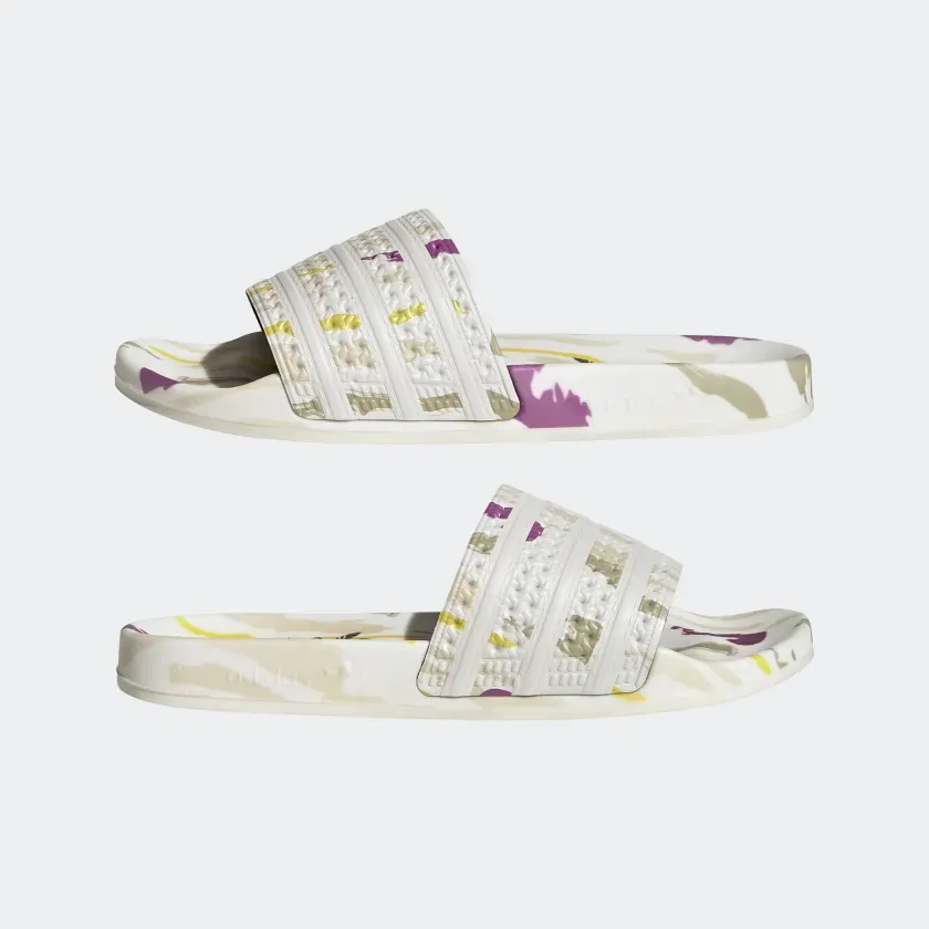 Adidas Women's Adilette Thebe Magugu Slides - Cloud White / Beige / Yellow / Purple