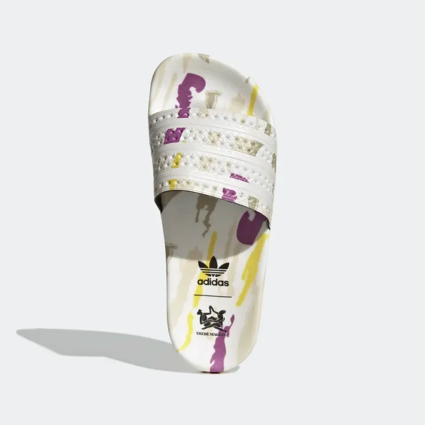 Adidas Women's Adilette Thebe Magugu Slides - Cloud White / Beige / Yellow / Purple