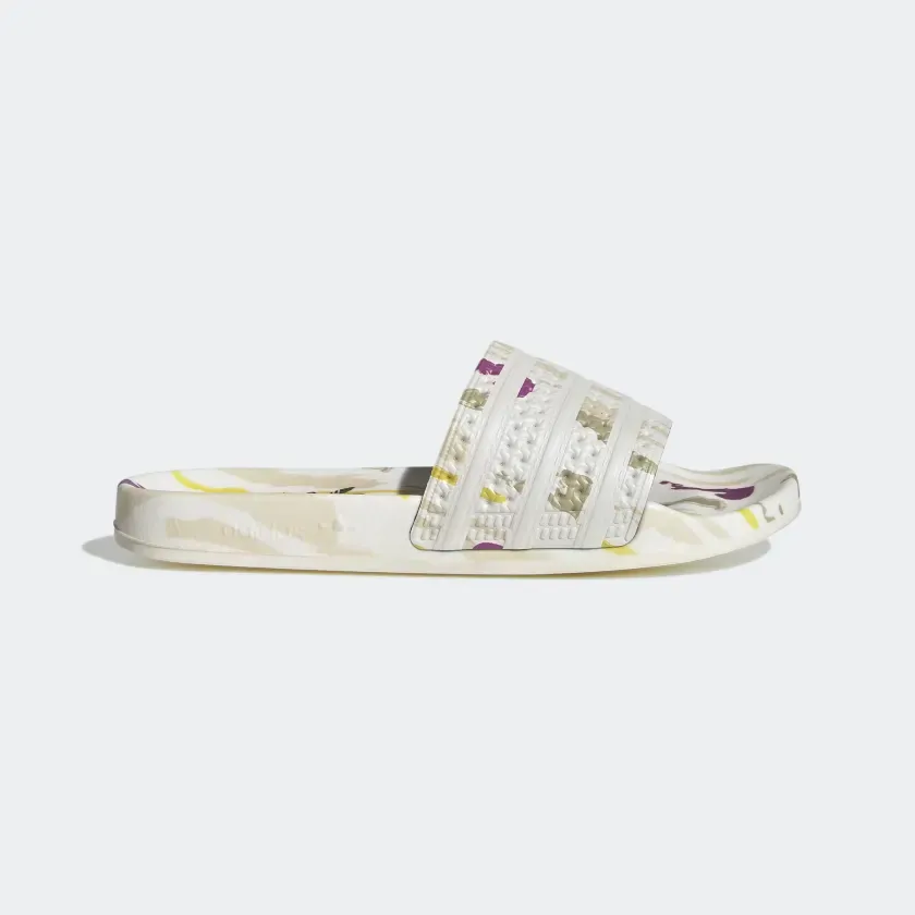 Adidas Women's Adilette Thebe Magugu Slides - Cloud White / Beige / Yellow / Purple