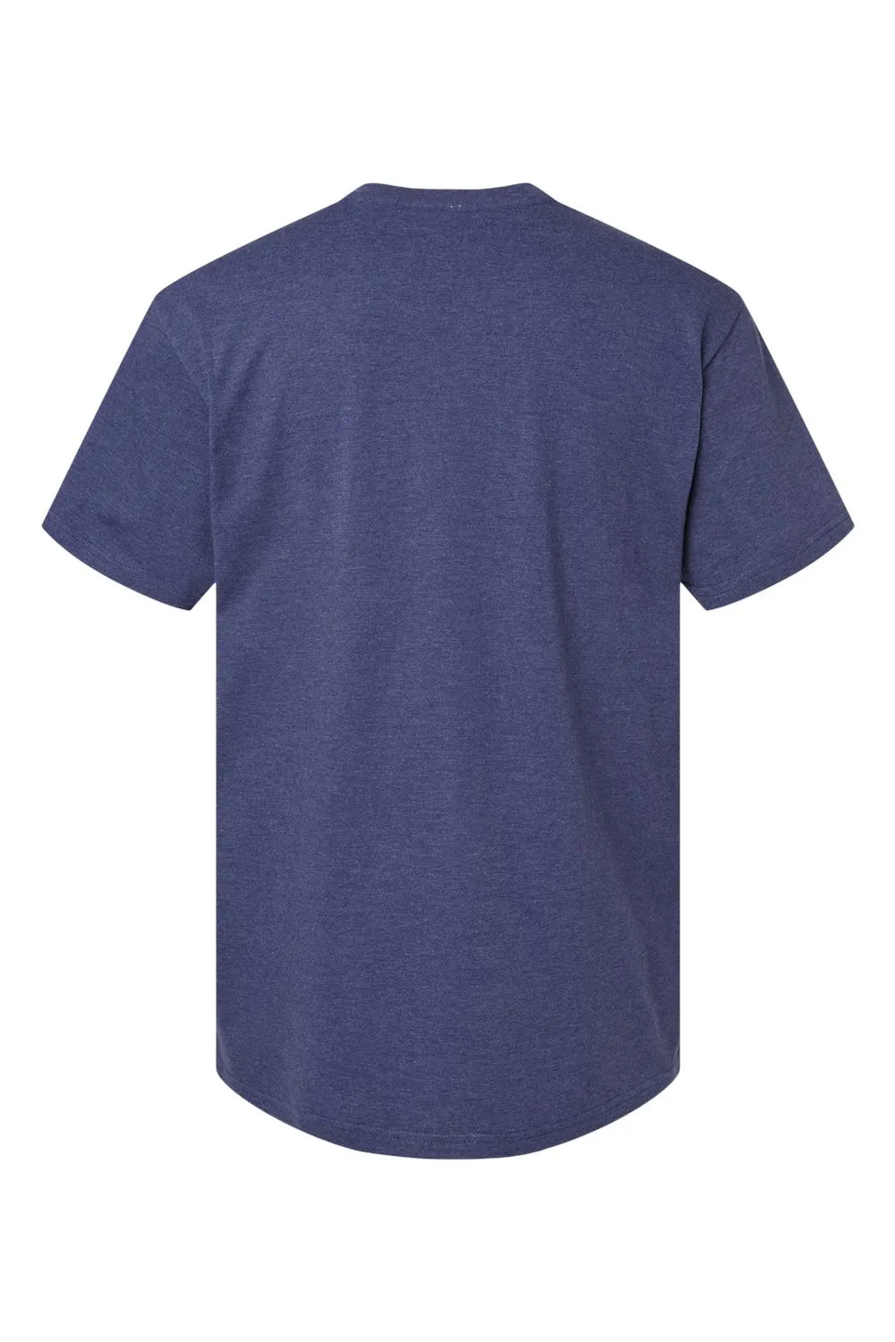 American Apparel Mens CVC Short Sleeve Henley T-Shirt - Heather Indigo