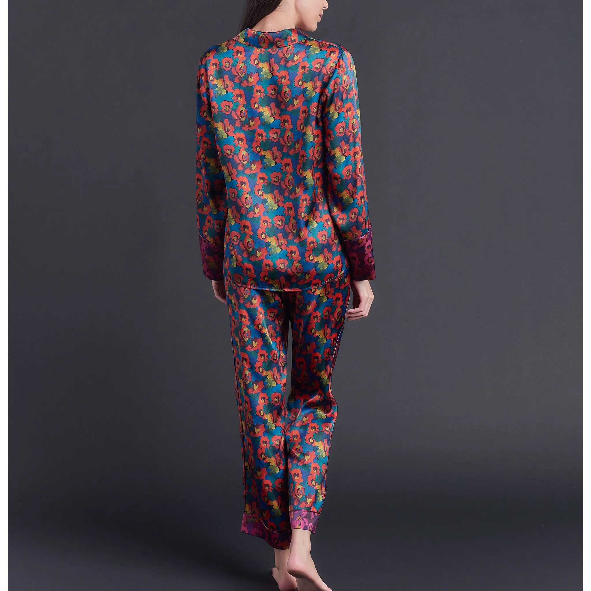 Annabel Pajama Top in Gemma Rose Liberty Print Silk Charmeuse