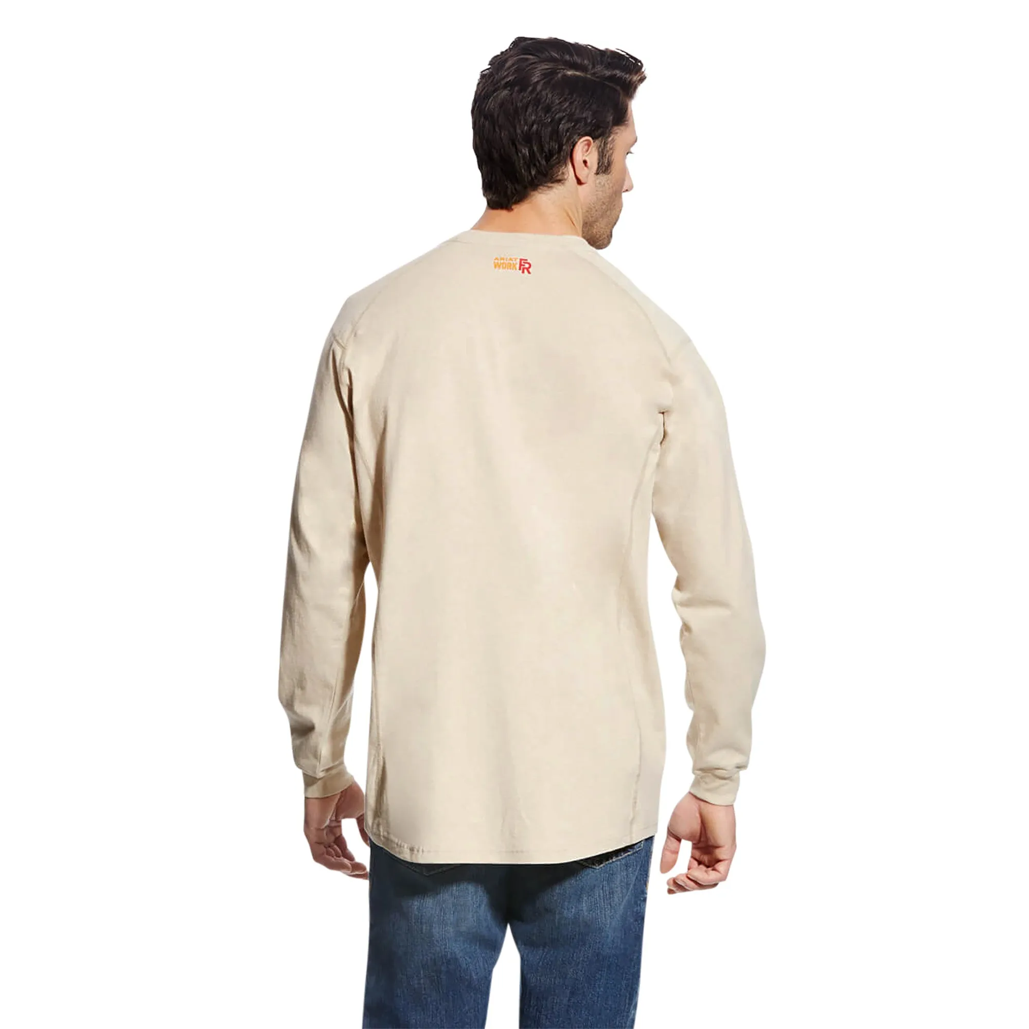 Ariat Men's FR Air Henley Sand Heather Shirt 10022598