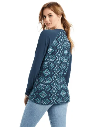 Ariat Women's Printed Henley Long Sleeve Shirt 10042300