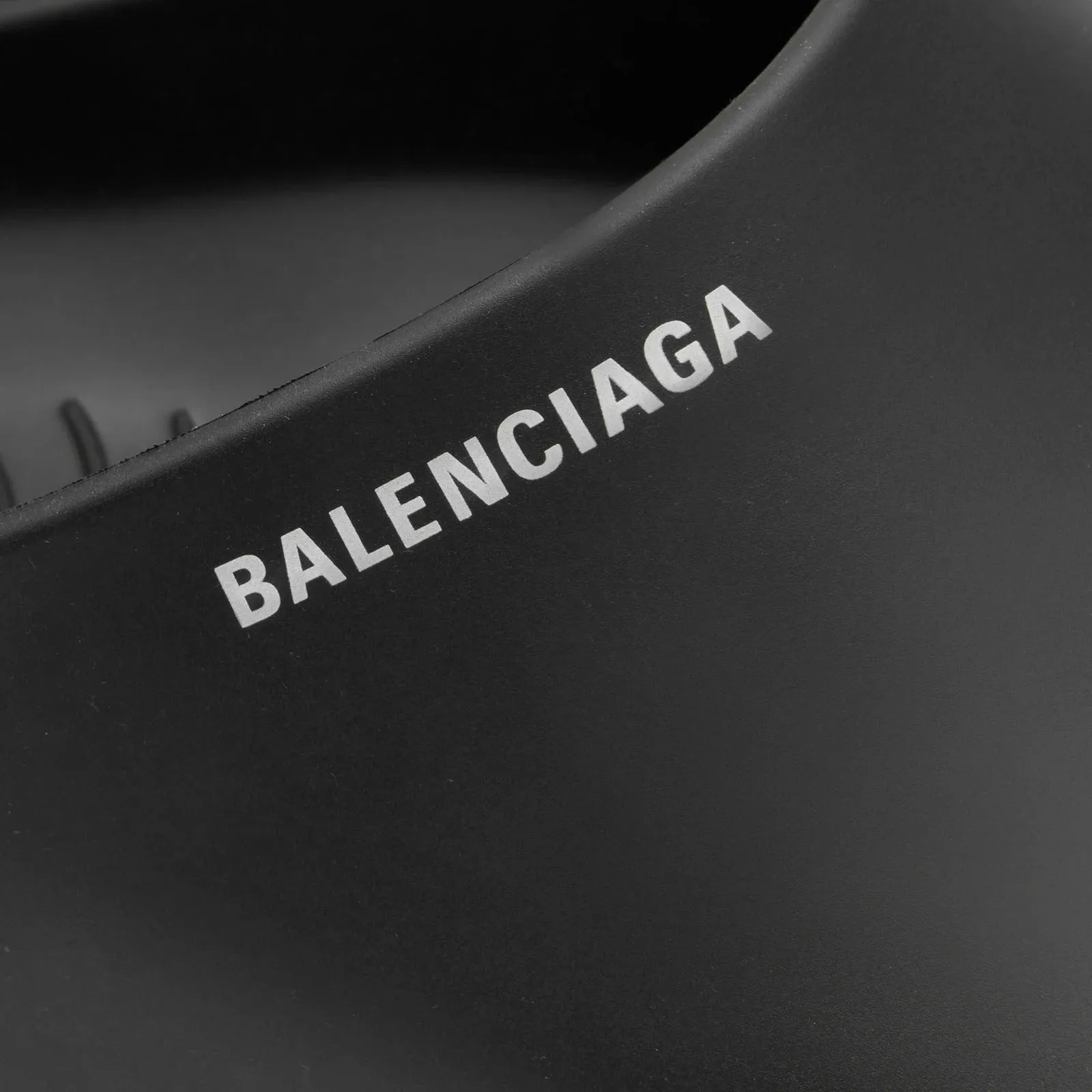 Balenciaga Logo Rubber Mules, black