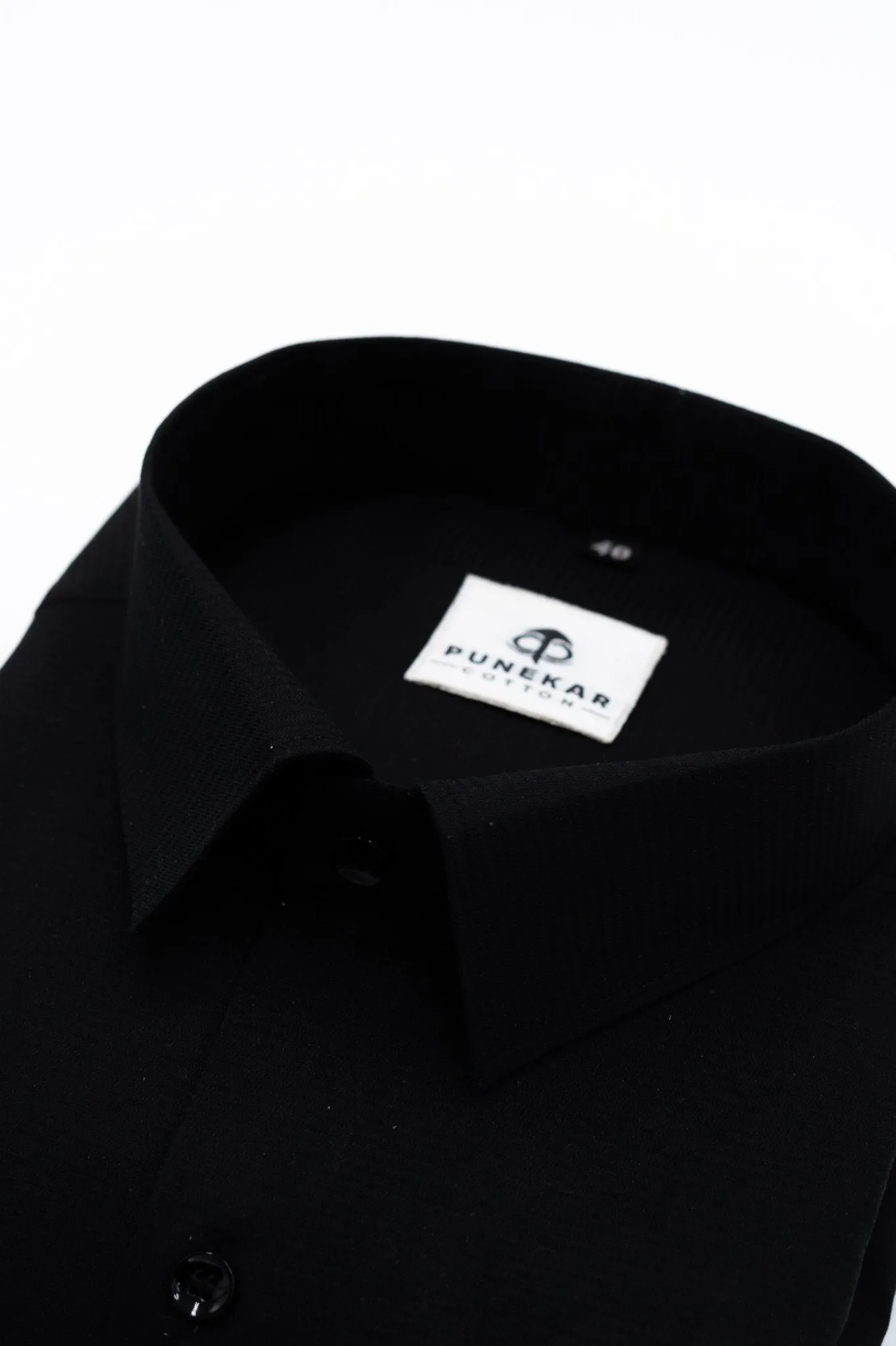 Black Color Twitter Lining Blende Cotton Shirts For Men