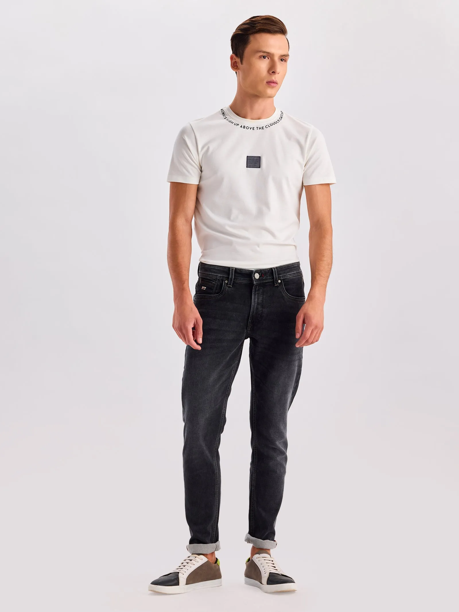 Black Dean Slim Fit Mid Rise Jeans