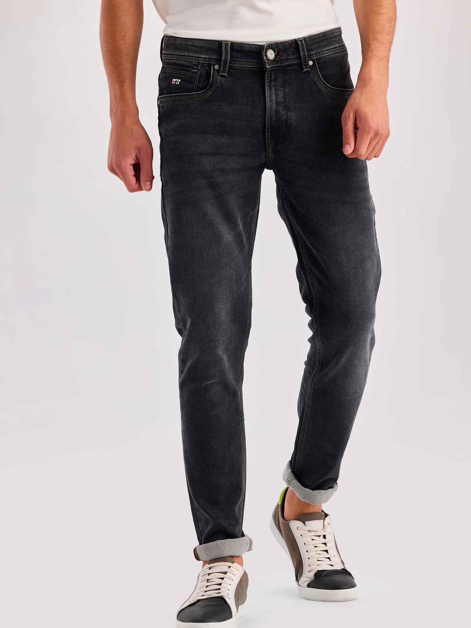 Black Dean Slim Fit Mid Rise Jeans