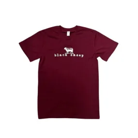 Black Sheep OG Logo Tee Burgundy - White