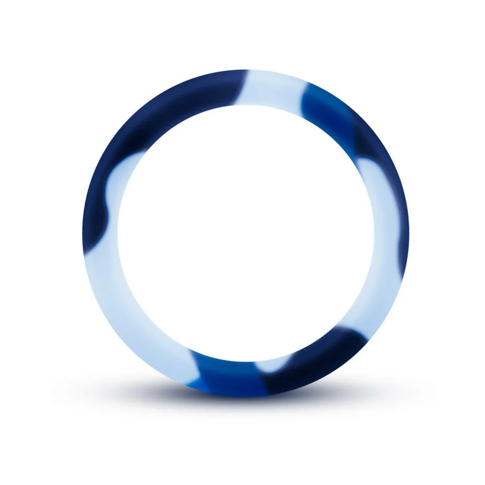 Blush Performance Silicone Camo Cock Ring Blue Camouflage