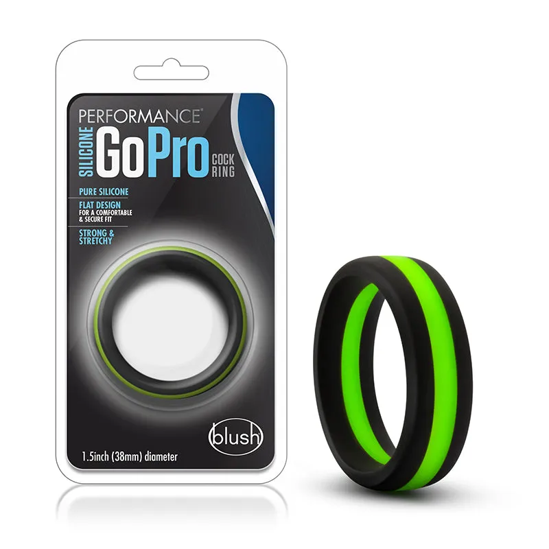 Blush Performance Silicone Go Pro Cock Ring Black/Green/Black