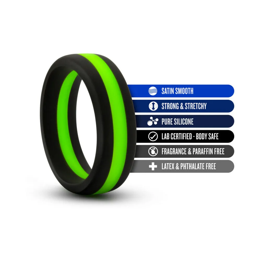 Blush Performance Silicone Go Pro Cock Ring Black/Green/Black