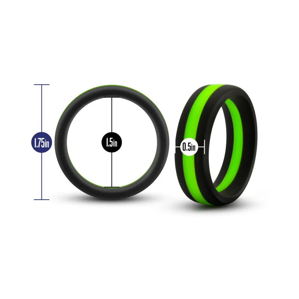 Blush Performance Silicone Go Pro Cock Ring Black/Green/Black