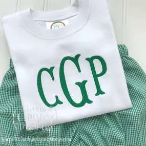 Boy Shirt - Kelly Green Fishtail Monogram