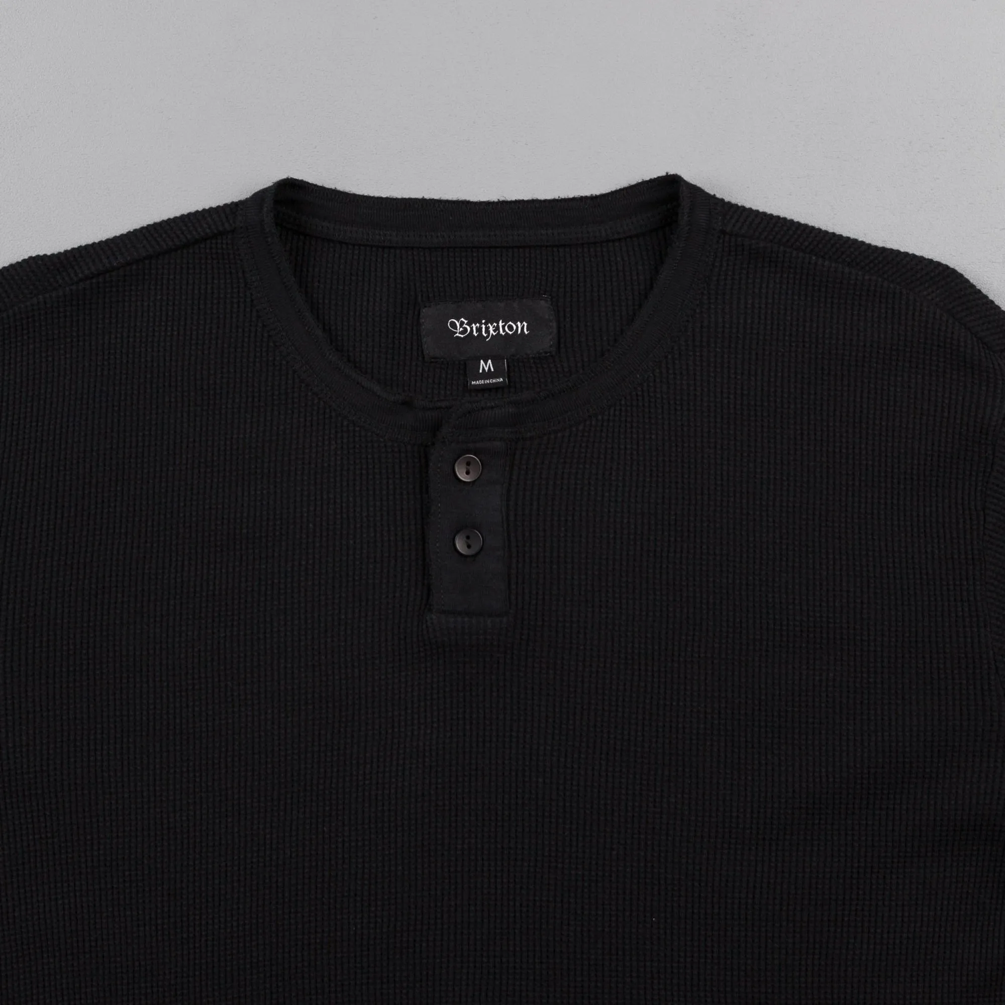 Brixton Redford Long Sleeve Henley Shirt - Black