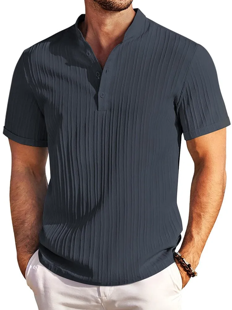 Casual Textured Henley T-Shirt (US Only)