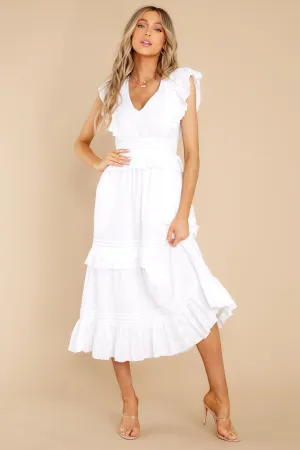 Cherie White Midi Dress