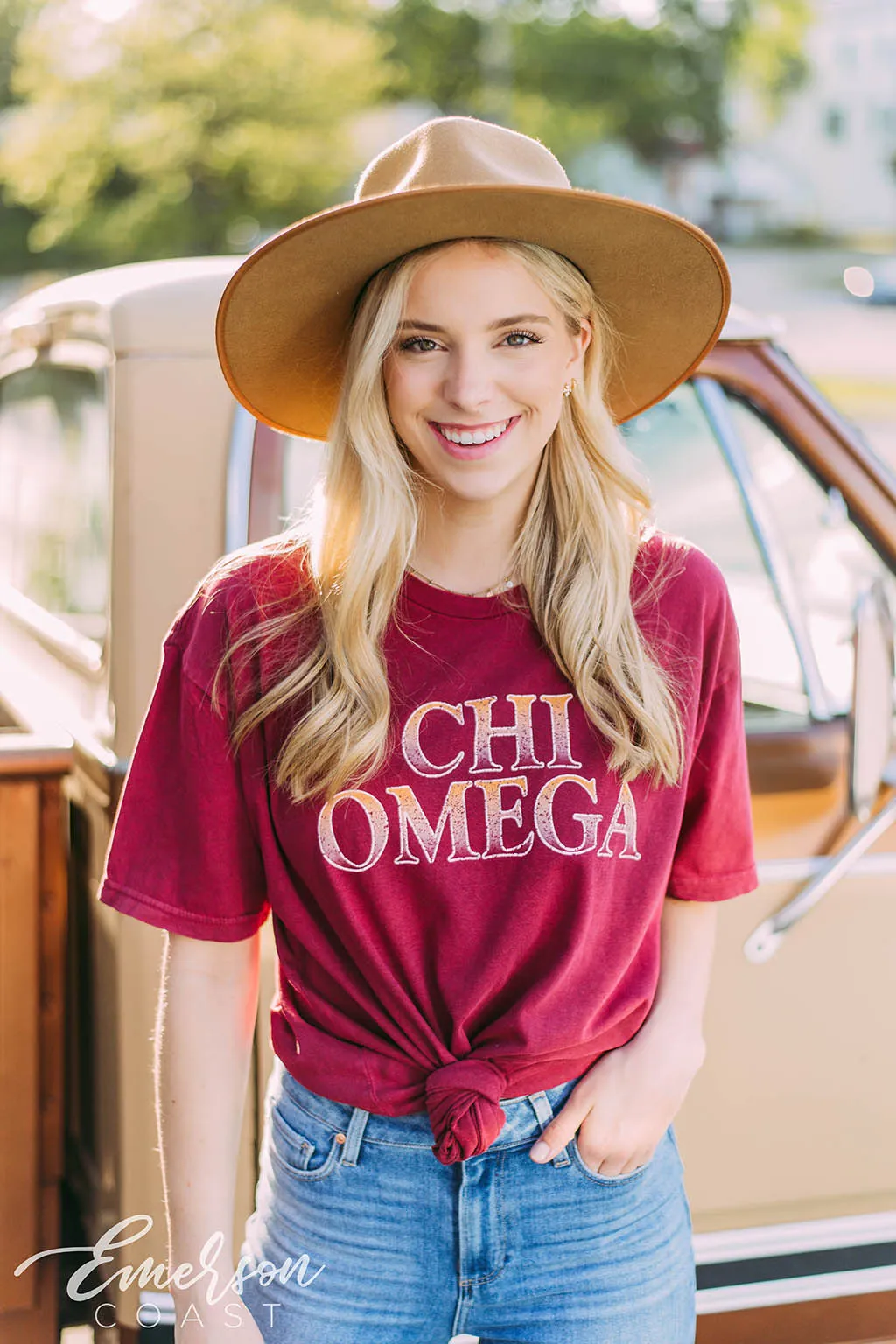 Chi Omega Vintage PR Tee