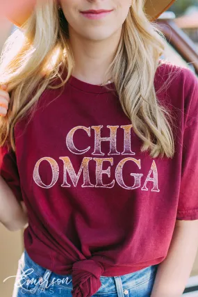 Chi Omega Vintage PR Tee