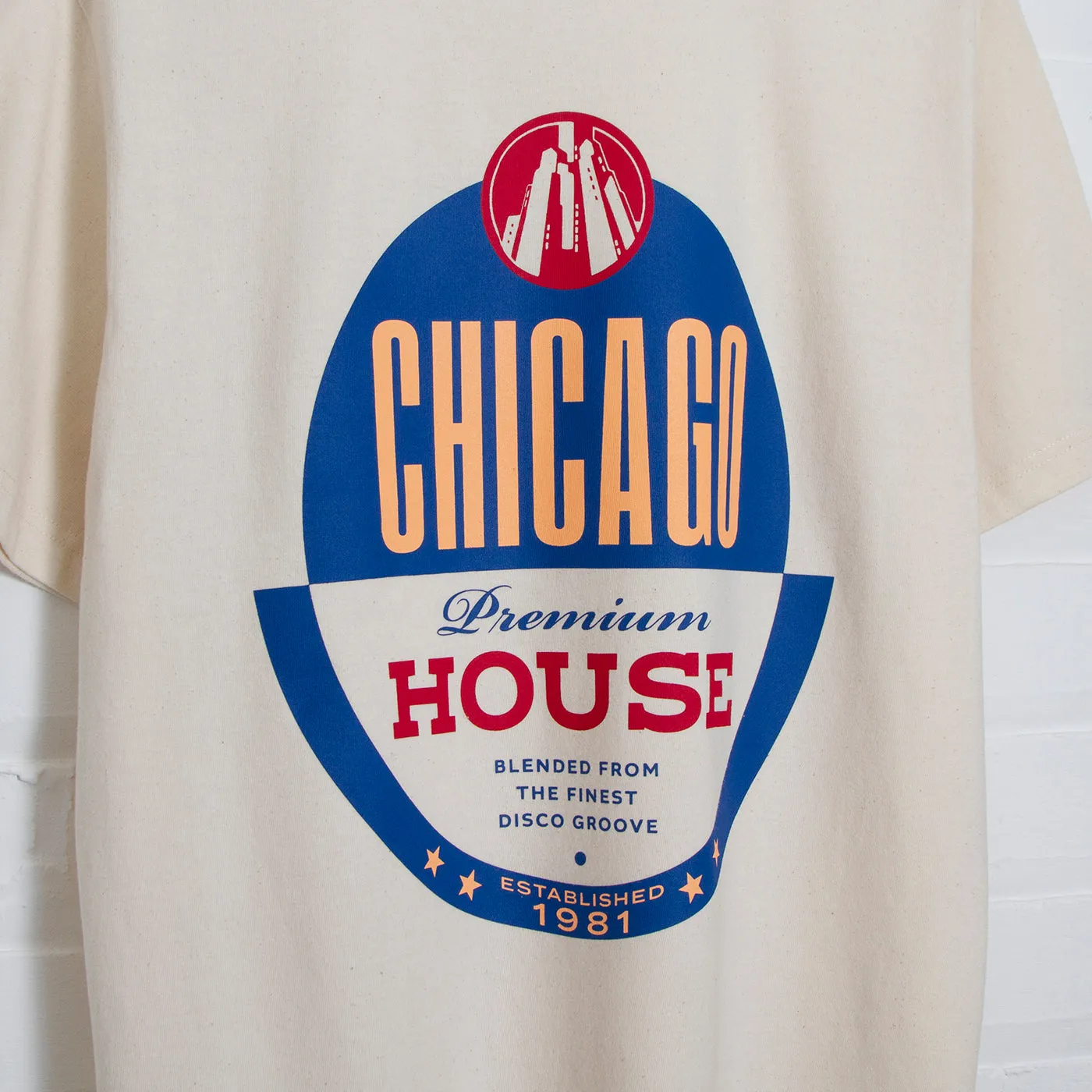 Chicago House Back Print - Tshirt - Natural