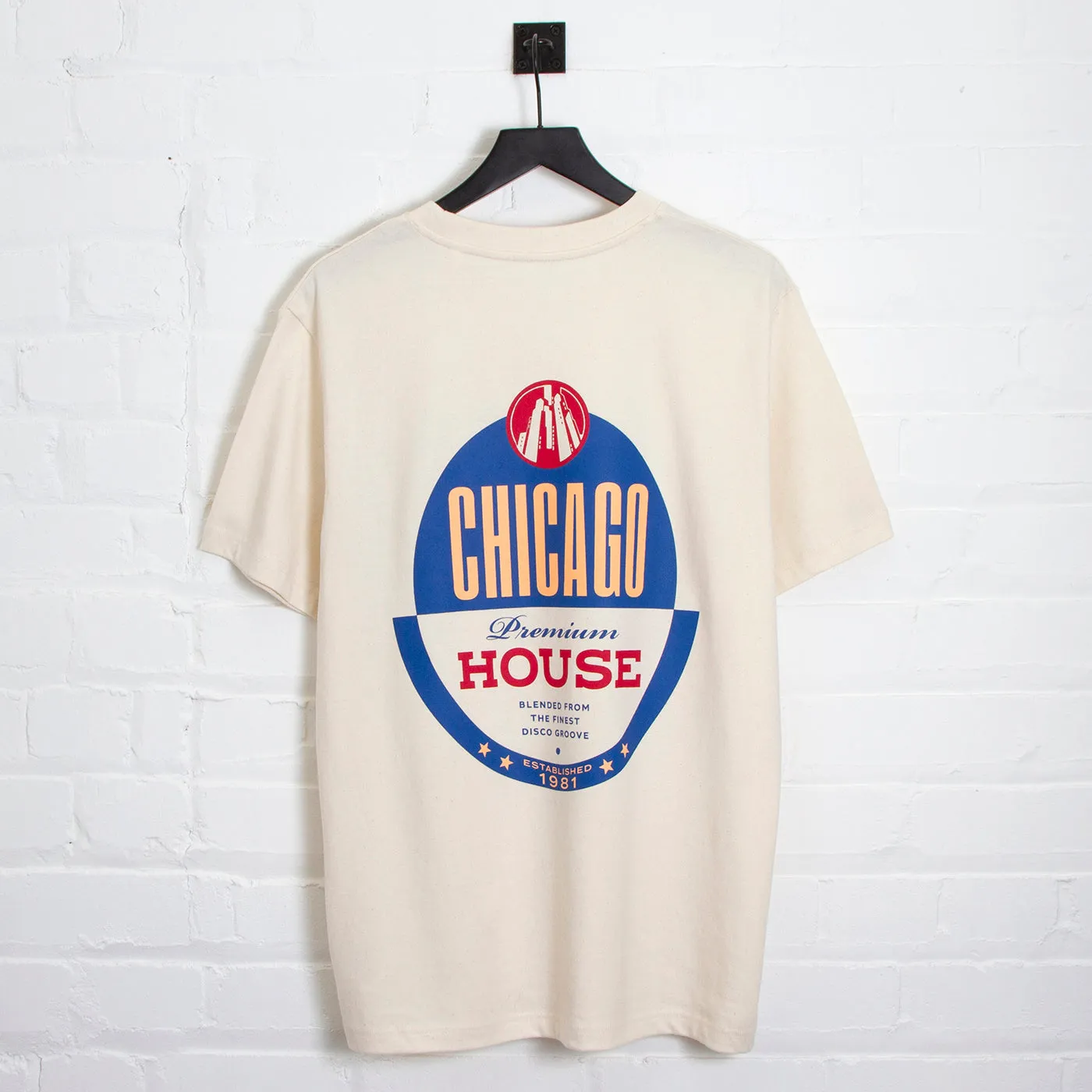 Chicago House Back Print - Tshirt - Natural