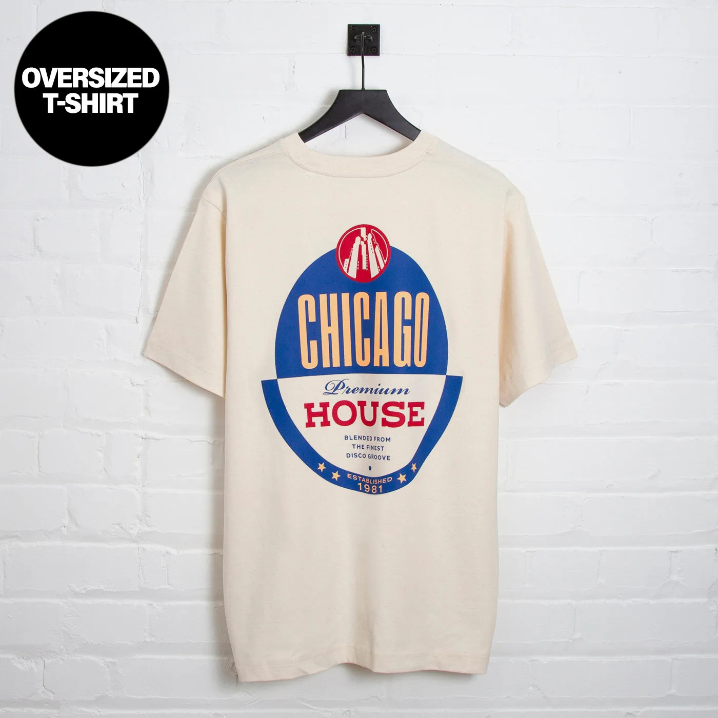 Chicago House Back Print - Tshirt - Natural