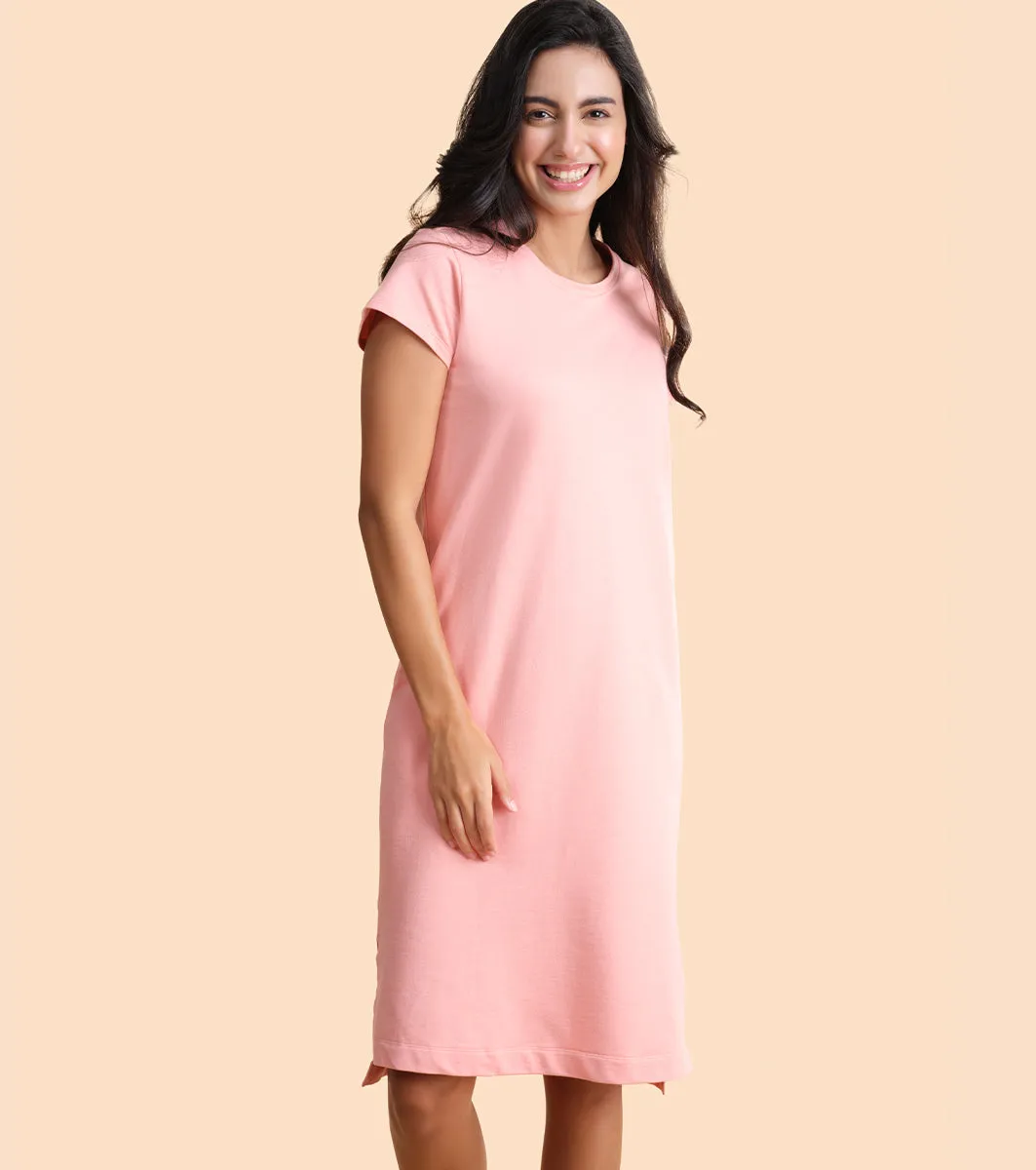 Comfy Dress | Short Sleeve Cotton Terry Lounge Dress