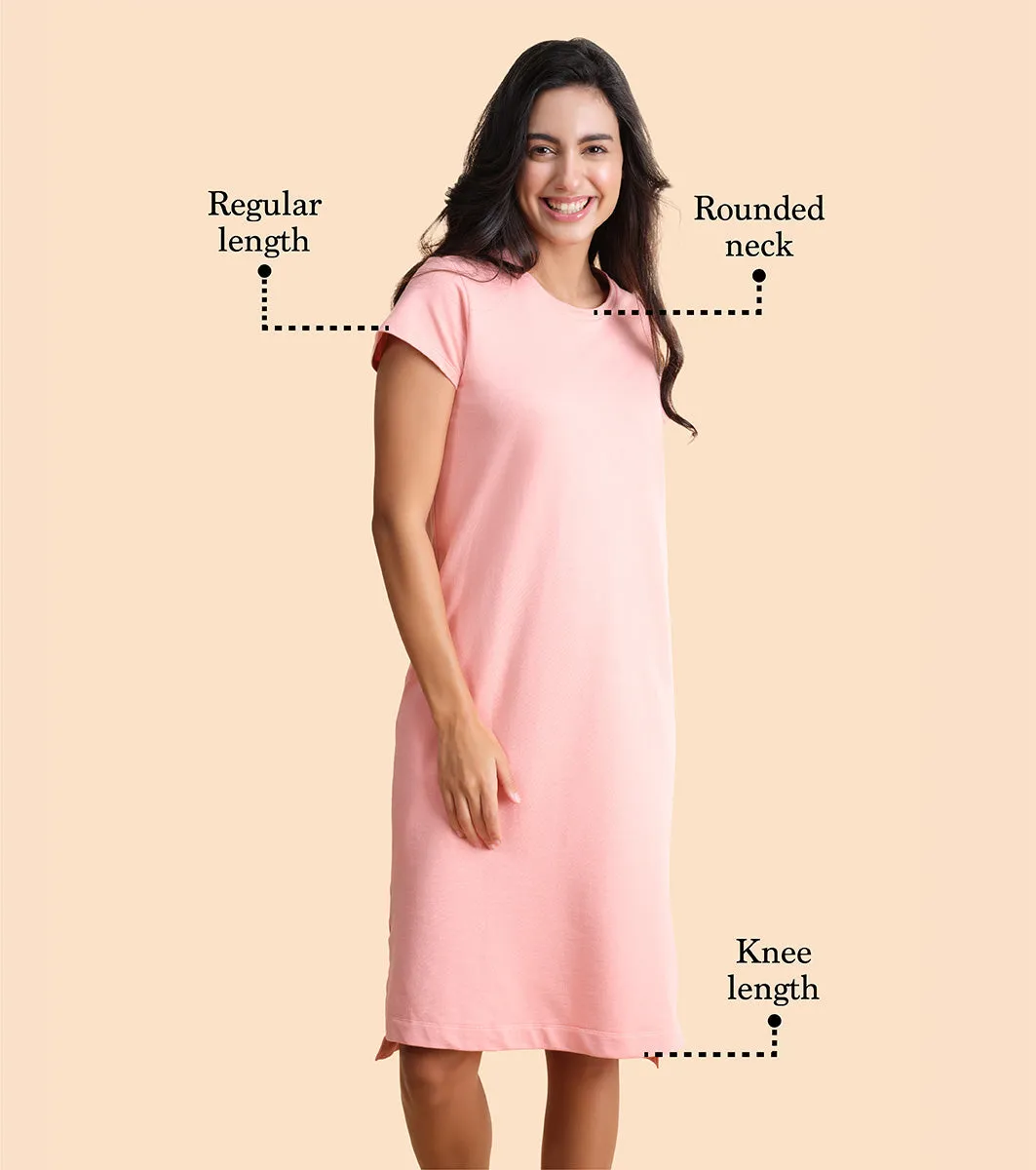 Comfy Dress | Short Sleeve Cotton Terry Lounge Dress