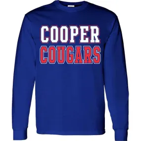 Cooper Cougars - Color Block Long Sleeve T-Shirt