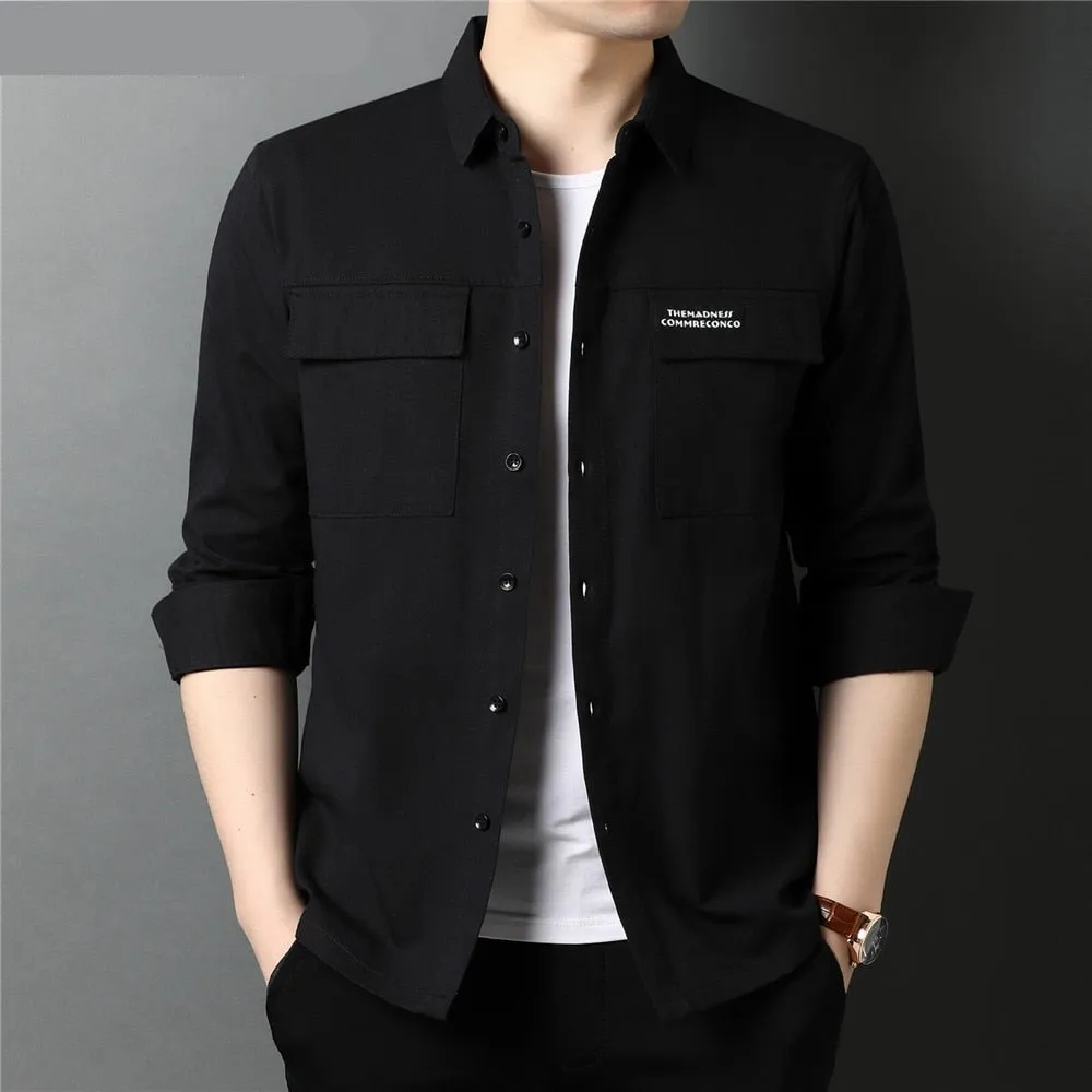 Cotton Long Sleeve Shirt With a Pocket