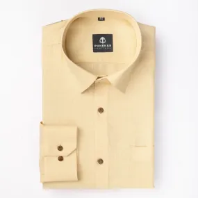 Cream Color Blended Linen Shirt For Men's