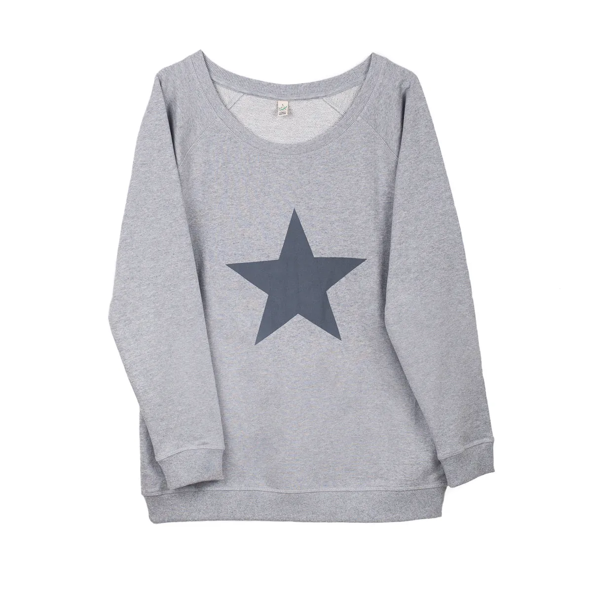 Dark grey star on light grey sweat