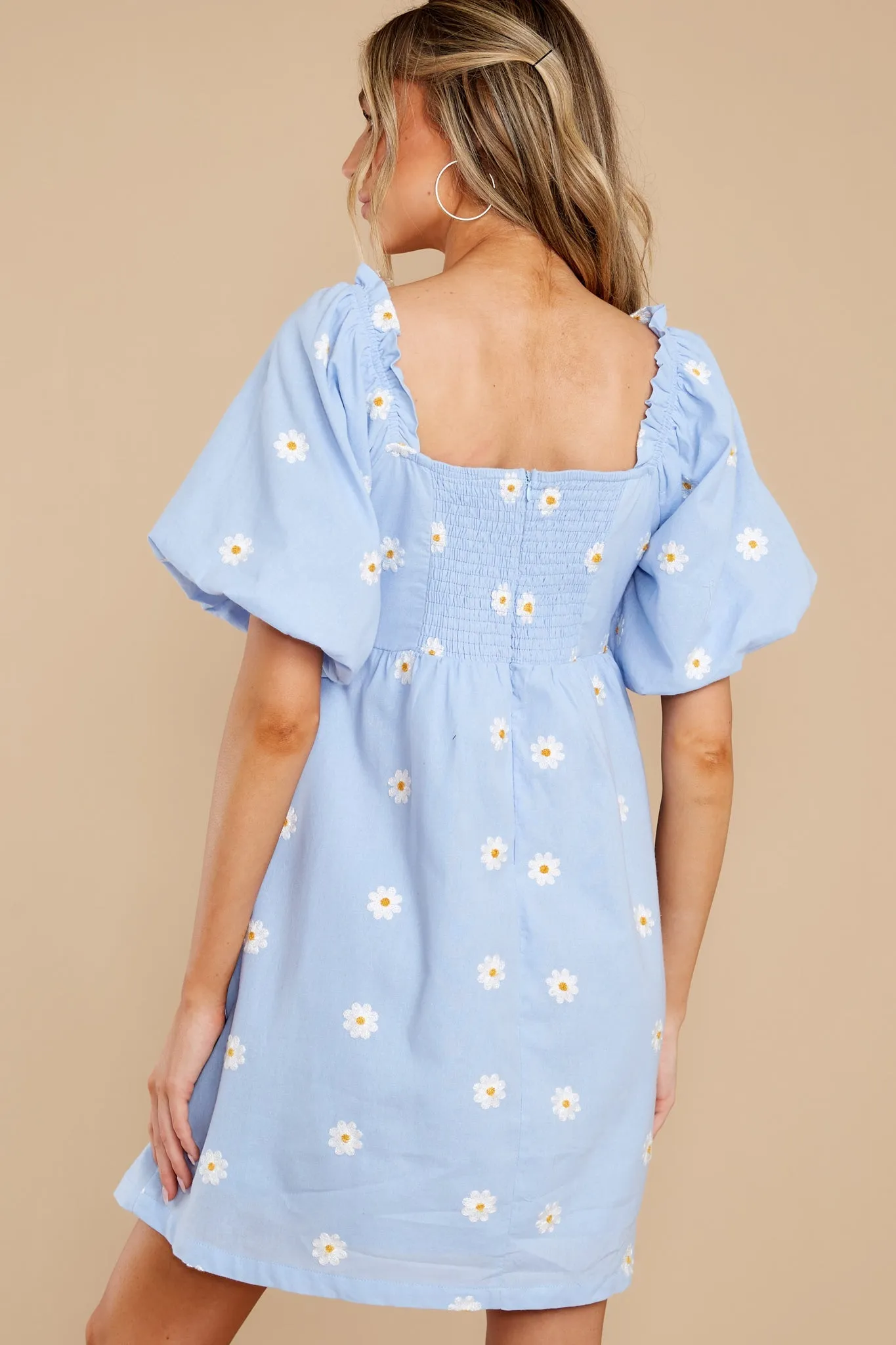 Darling Dances Light Blue Floral Print Dress