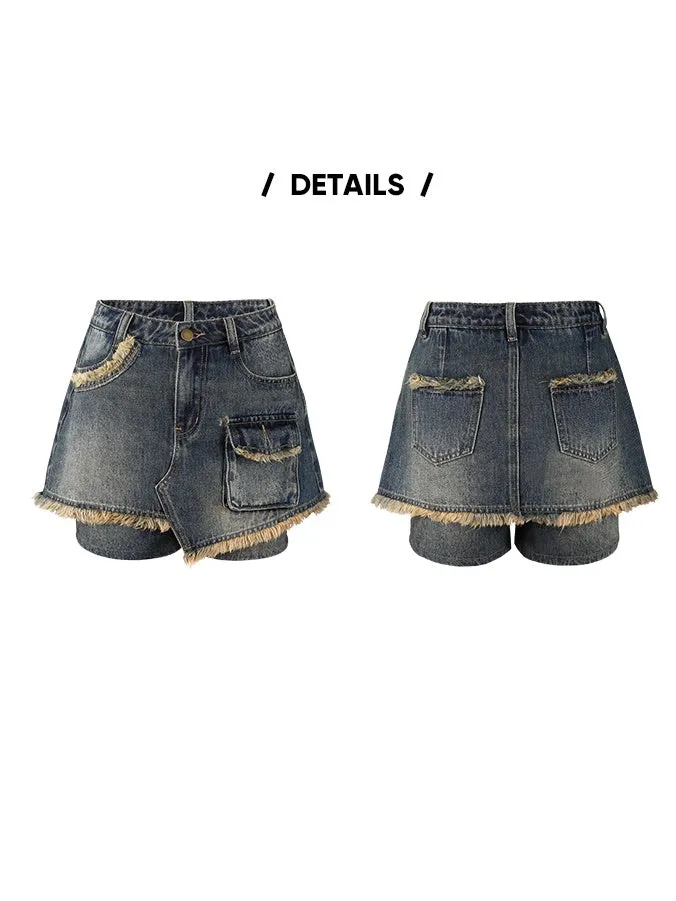 Denim Wrap Casual Tassel Culottes【s0000004006】