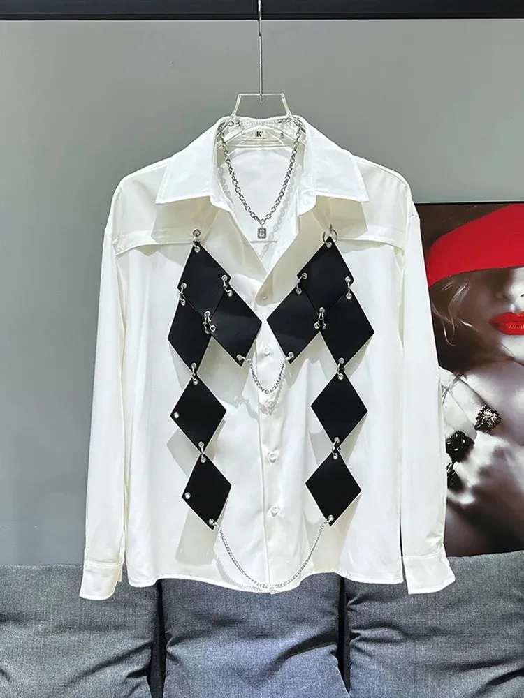 Diamond Cascade Button-Up