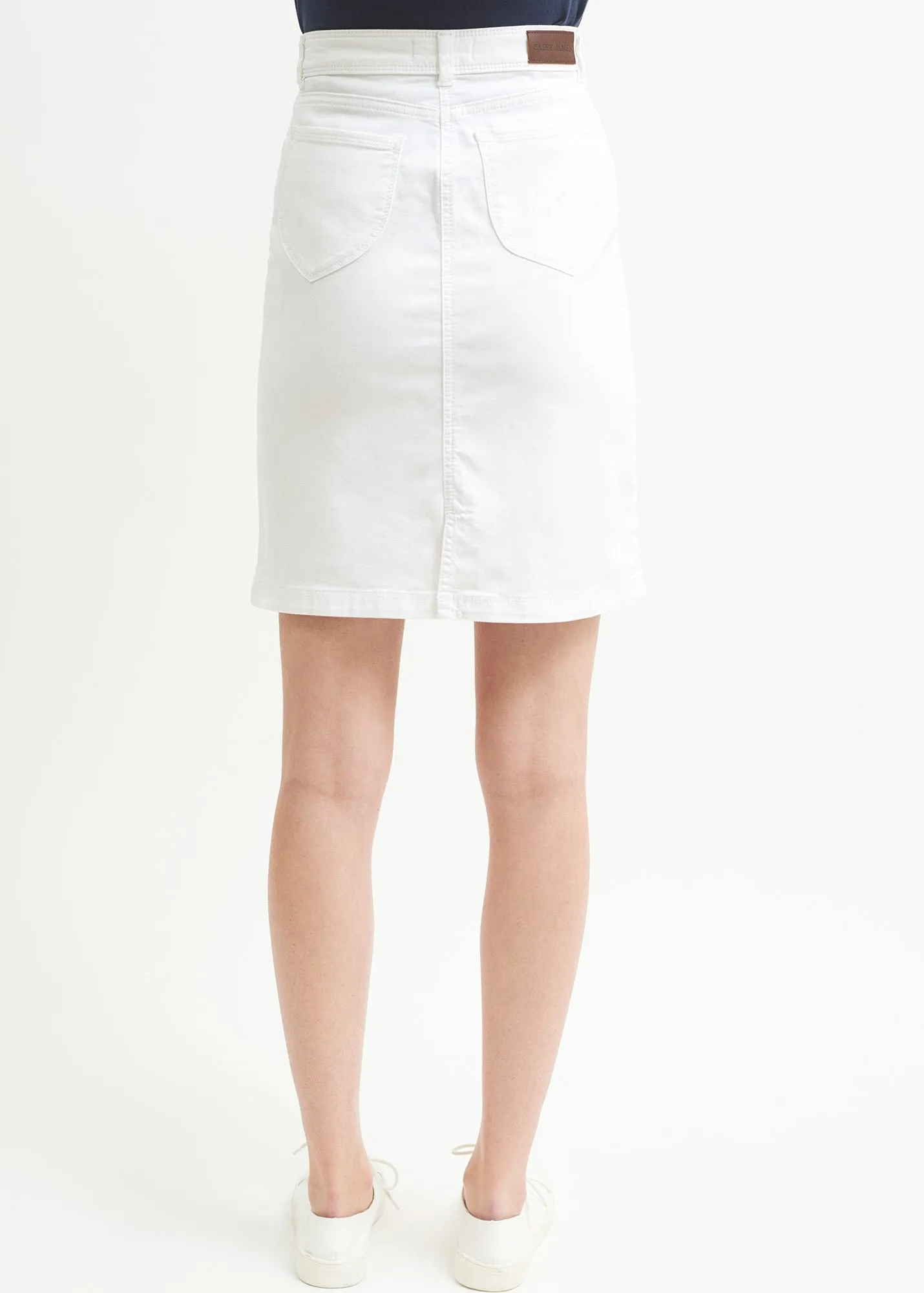 Elfy regular skirt - in coloured denim (BLANC)