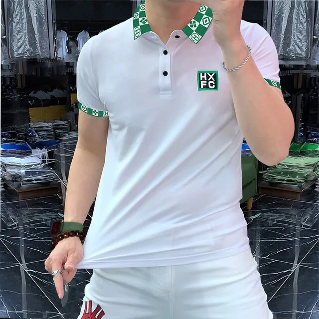 Emerald Vintage Pattern Slim Polo Shirt