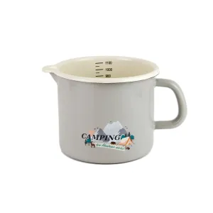 Enamel Grey Dekor Camping Milk Jug