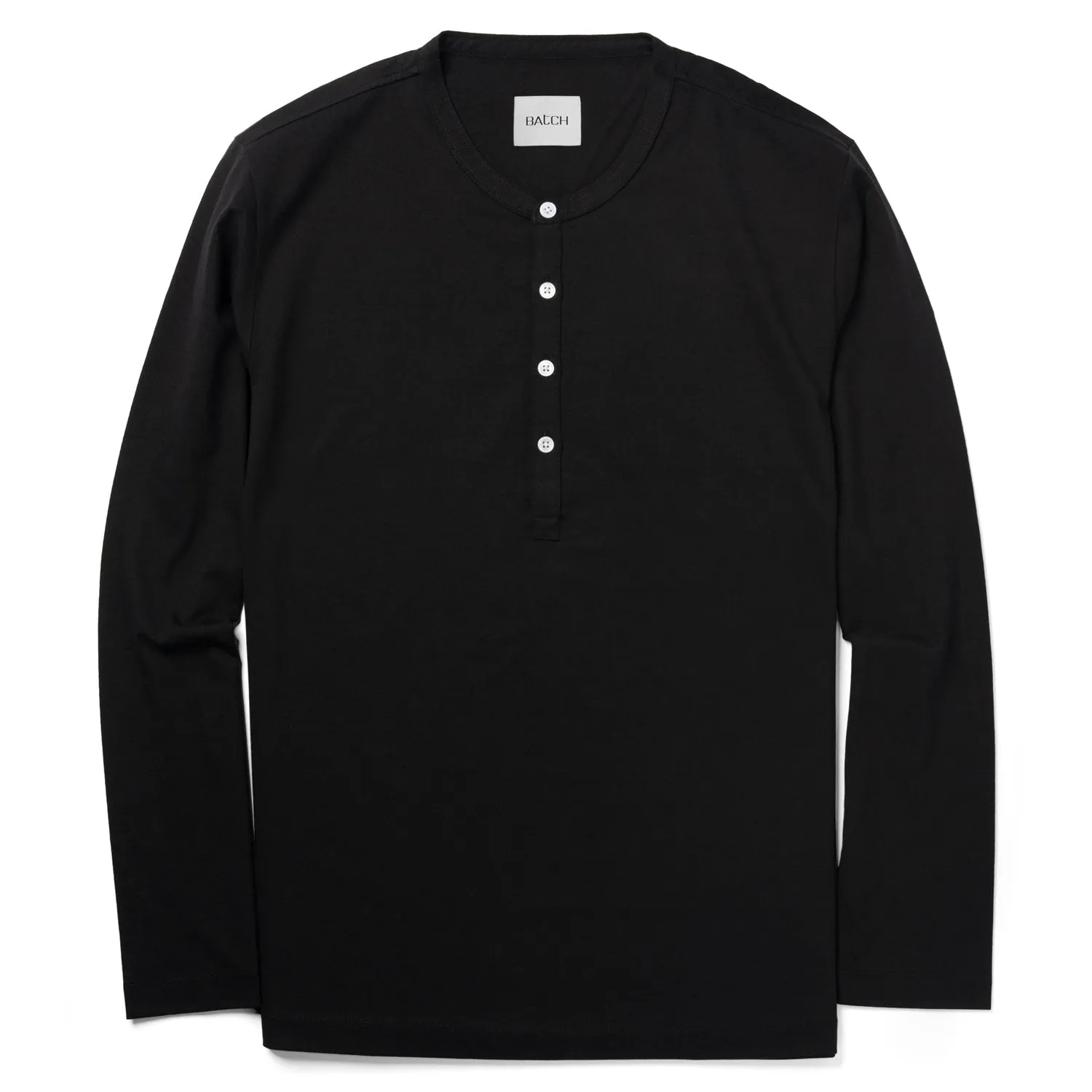 Essential WB Henley Shirt –  Black Cotton Jersey