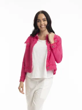 Essentials Linen Blend Jacket in Hot Pink