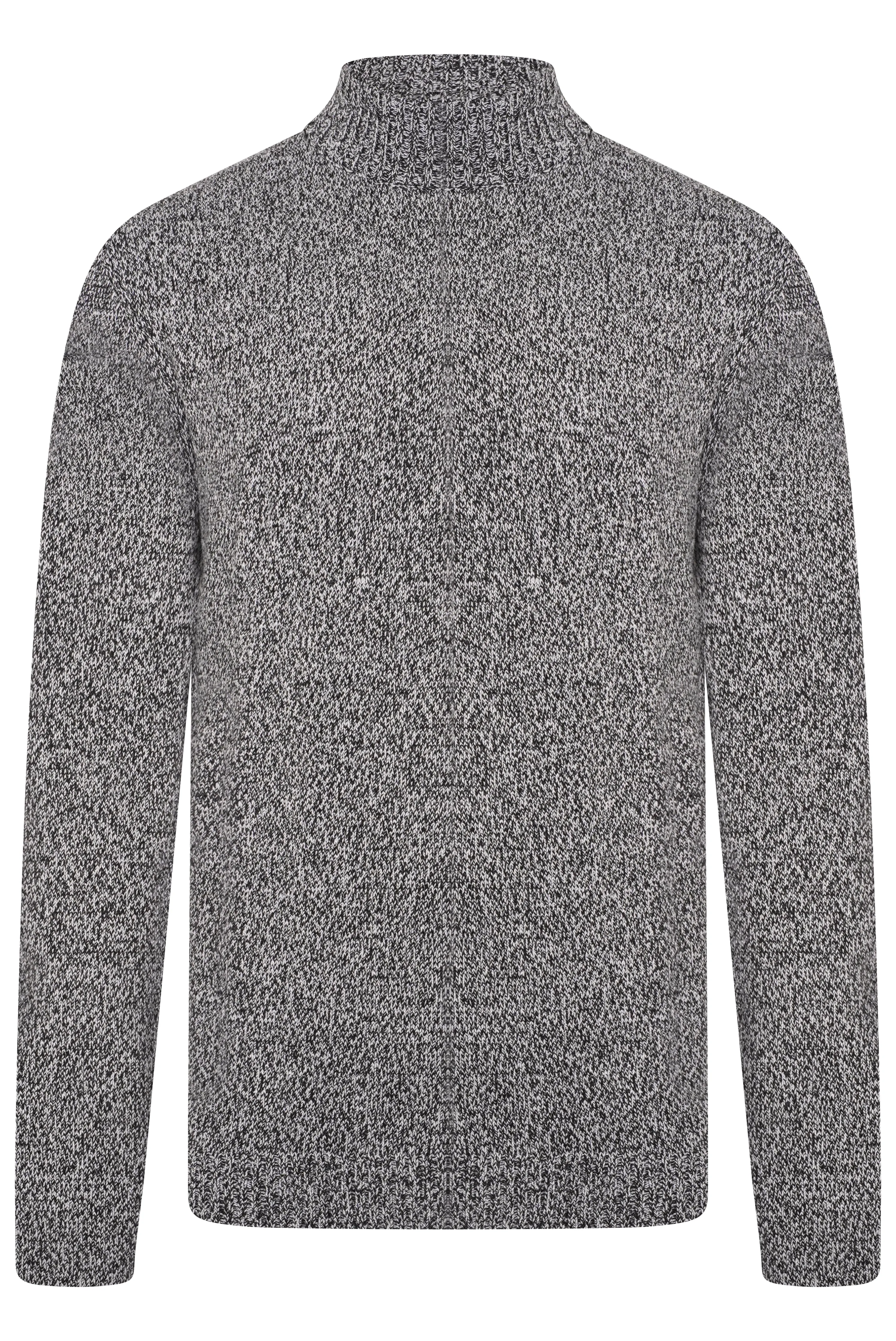 Evan Knitted Mock Neck Black / White Jumper