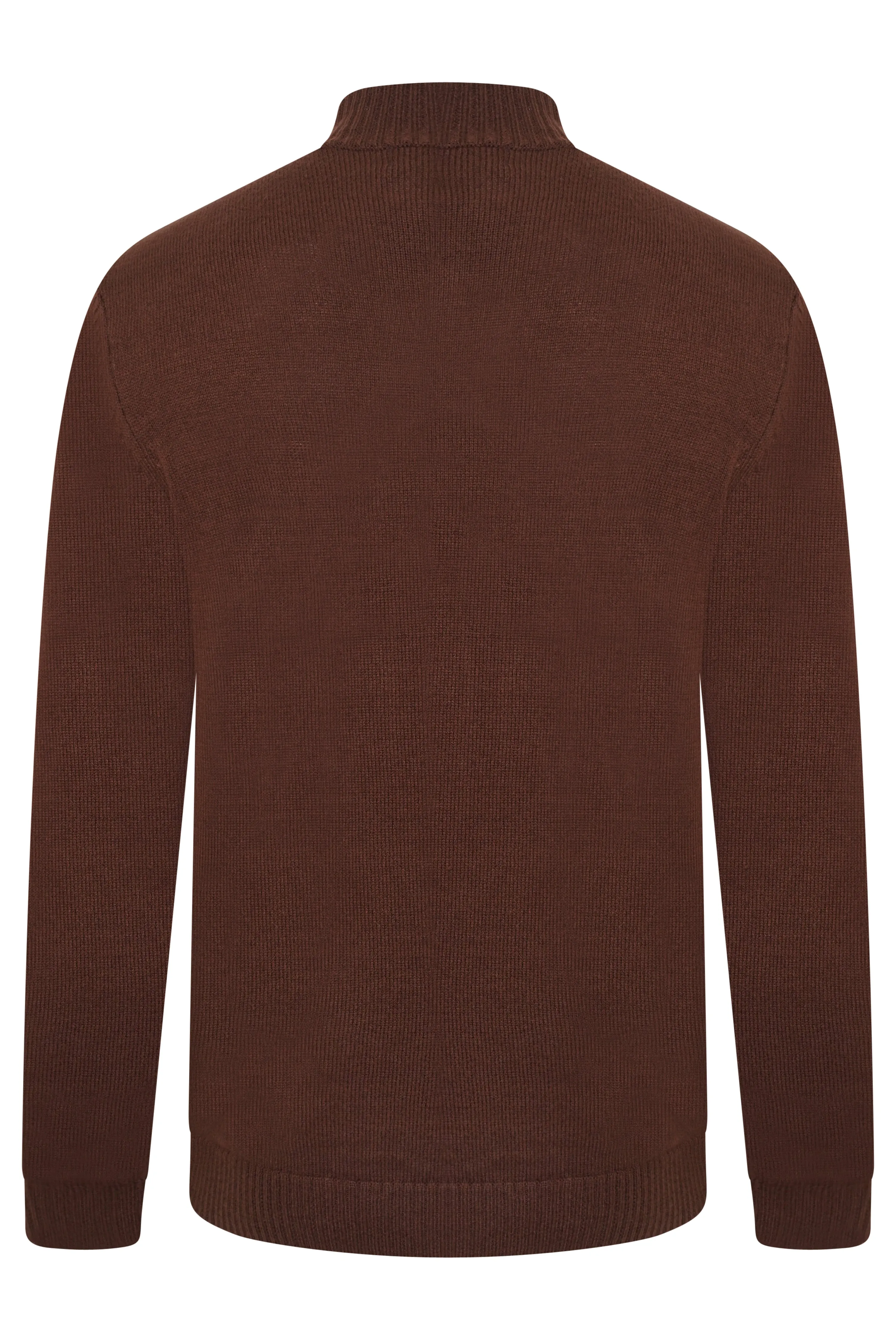 Evan Knitted Mock Neck Chocolate Jumper