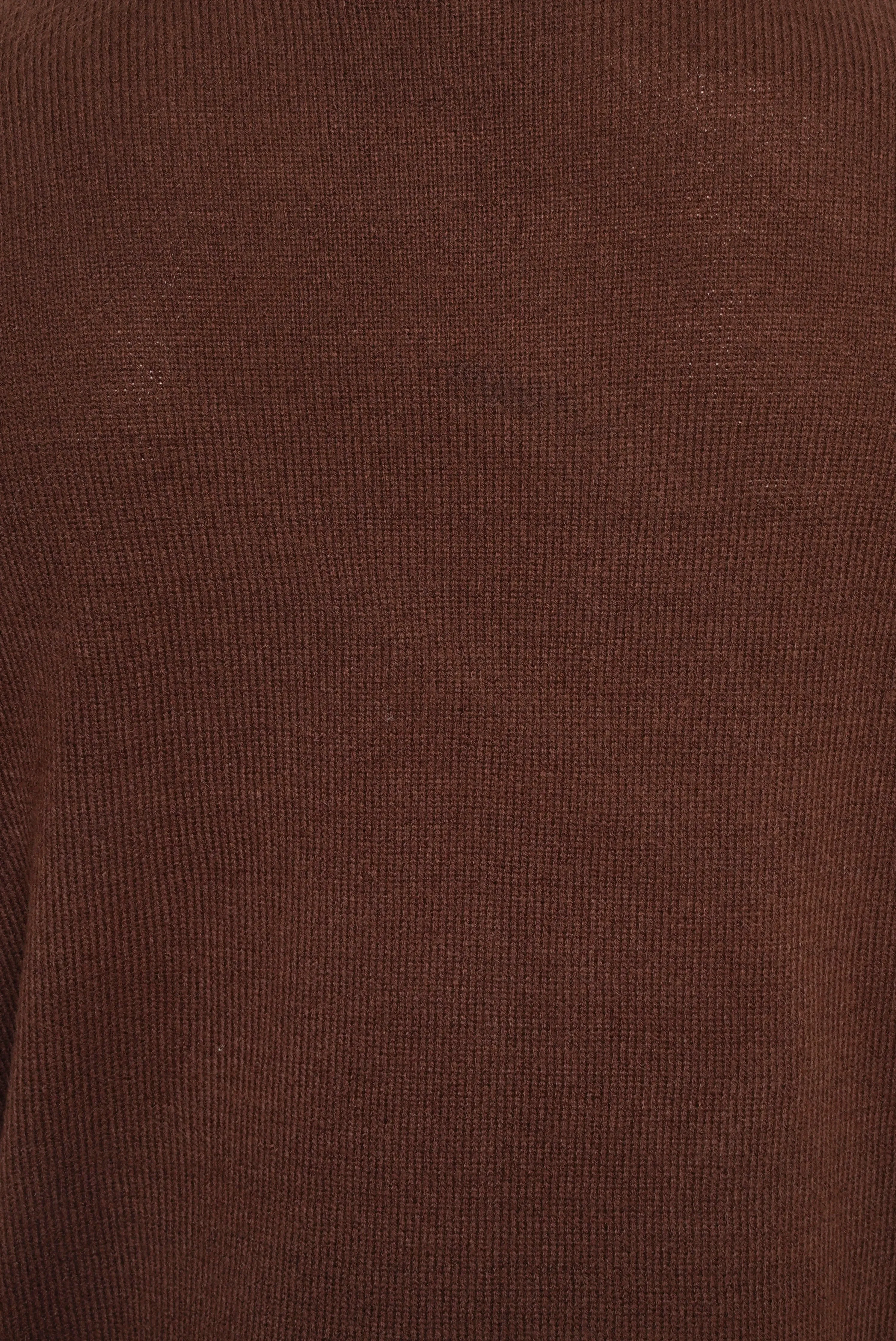 Evan Knitted Mock Neck Chocolate Jumper