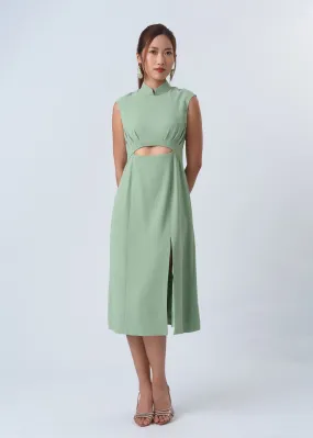 Extended Sleeves Cut Out Qipao (Green)