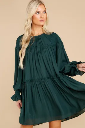 Feeling Grateful Dark Green Dress